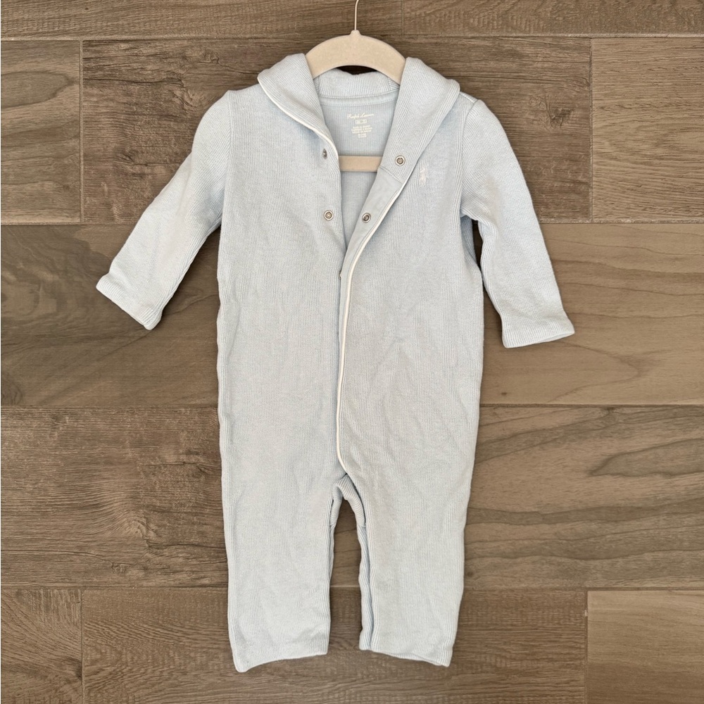 Ralph Lauren Soft Blue Baby Sweater Onesie